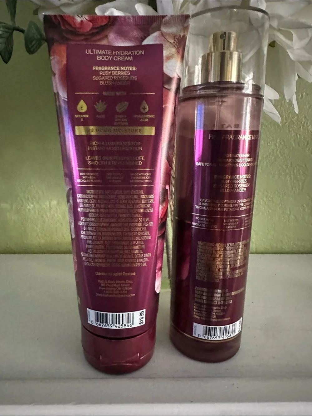 Bath & Body Works Covered in Roses Pink & Gold Fragrance Mist and Body Cream